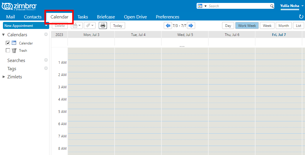 How to use the business calendar in the Zimbra webmail panel? - PUQ sp. z  o.o.